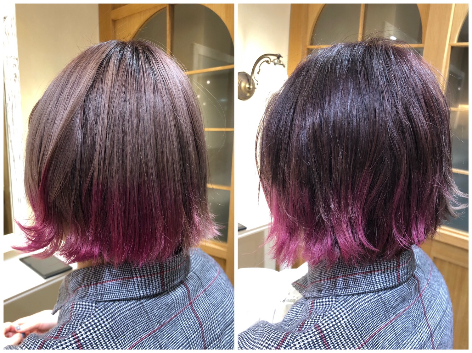 ピンクのグラデーションカラーで大事な根元と毛先の色のバランス Koichinishimai Com